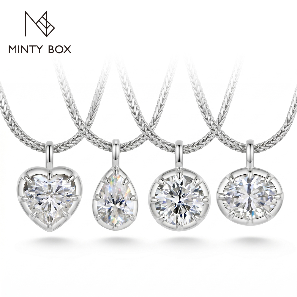 Bezels Set Pendant - Coleção de Pingentes de Moissanite com